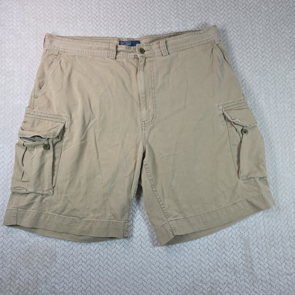 Polo Ralph Lauren Classic Polo 67 Chino Cargo Shorts Mens 40 Tan Khaki Cotton